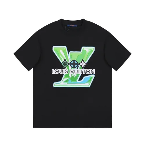 Футболка Louis Vuitton With Colorful Light Green Logo "Black"