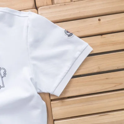 Футболка Moncler Small Logo Front And Sleve Decorated "White" фото № 4