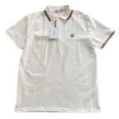 Поло Moncler Edge Decorated By Two Stripes And Small Logo "White"