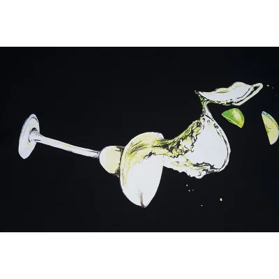 Футболка MSGM Splashing Drink From Cocktail Glass Print "Black" фото № 4