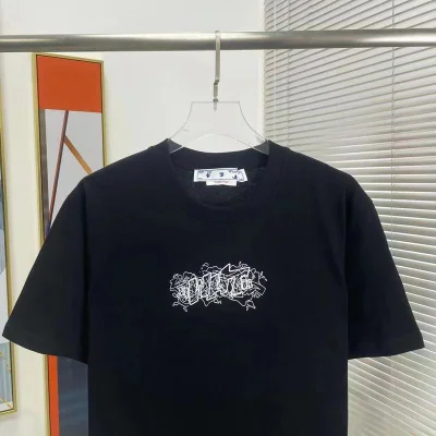 Футболка Off White Opposite - With Logo Brand "Black" фото № 4