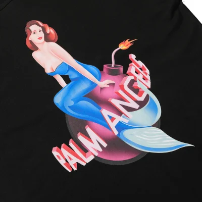 Футболка Palm Angels Print Of The Little Mermaid "Black" фото № 5