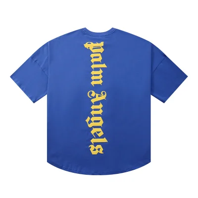 Футболка Palm Angels With A Large And Small Logo "Blue" фото № 4