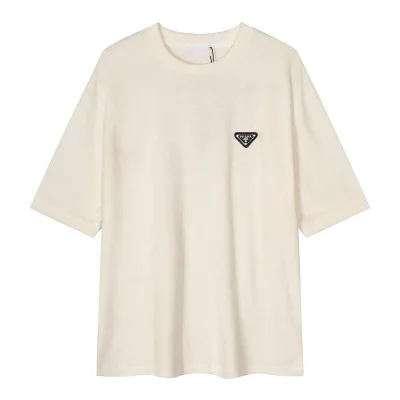 Футболка Prada With Black Logo - Patch "Cream" фото № 7