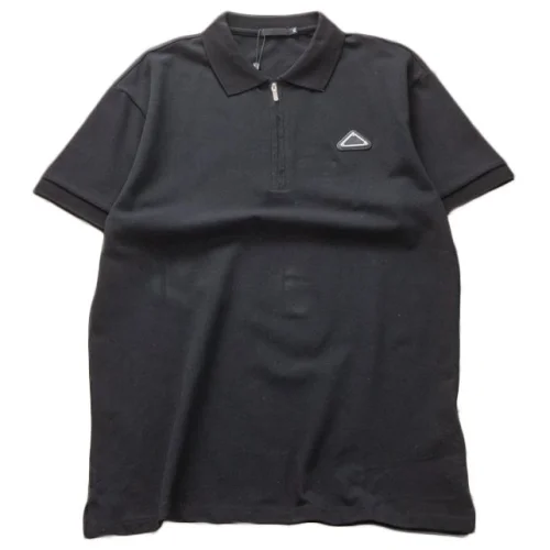 Поло Prada Decorated Collar And Zipper "Black"