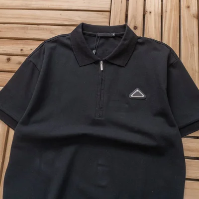 Поло Prada Decorated Collar And Zipper "Black" фото № 2