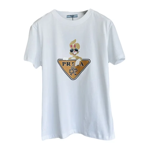 Футболка Prada Rabbit On The Logo "White"