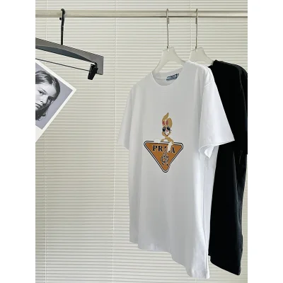Футболка Prada Rabbit On The Logo "White" фото № 3