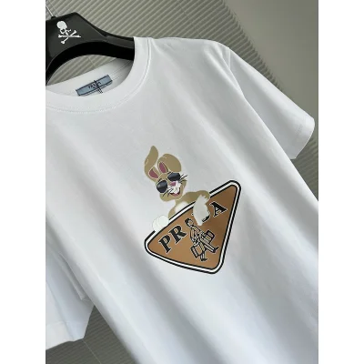 Футболка Prada Rabbit On The Logo "White" фото № 4