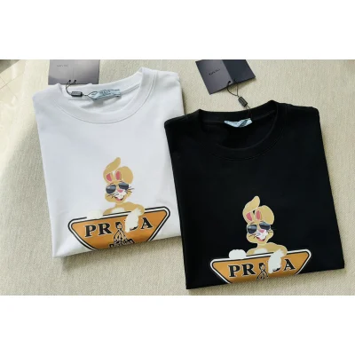 Футболка Prada Rabbit On The Logo "White" фото № 5