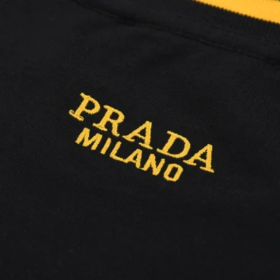 Футболка Prada With Yellow Brand Logo "Black" фото № 4