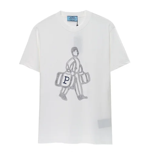 Футболка Prada Print Man With Bags "White"