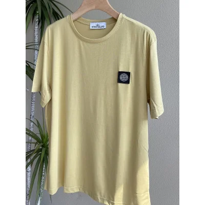 Футболка Stone Island With Black Patch "Yellow" фото № 5