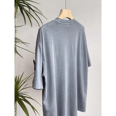 Футболка Stone Island Without Inscriptions But With Patch "Gray/Blue" фото № 3