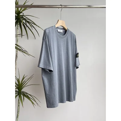 Футболка Stone Island Without Inscriptions But With Patch "Gray/Blue" фото № 5