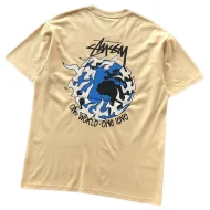 Футболка Stussy Planet With Flying Birds Around "Beige"
