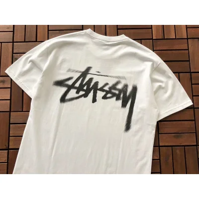Футболка Stussy Smeared Logo Inscription "White" фото № 2