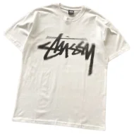 Футболка Stussy Smeared Logo Inscription "White"