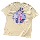 Футболка Stussy Wolf With Playing Card Inside Circle "Yellow"