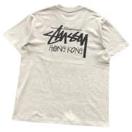 Футболка Stussy Logo And Inscription Hong Kong "Beige"