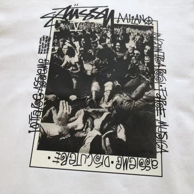 Футболка Stussy Print With People In Square With Lettering Around "White" фото № 3