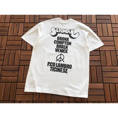 Футболка Stussy Print With People In Square With Lettering Around "White" фото № 2