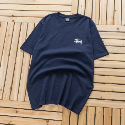 Футболка Stussy With Basic Logo Print "Blue" фото № 7