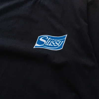 Футболка Stussy Small Logo Front And Can Print Back "Black" фото № 4