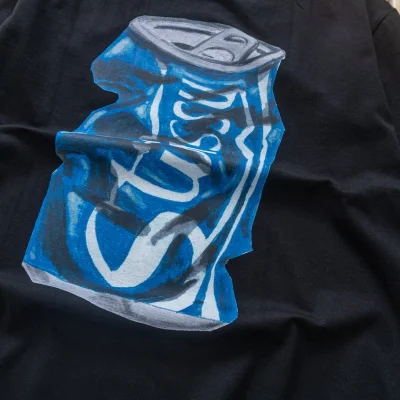 Футболка Stussy Small Logo Front And Can Print Back "Black" фото № 6