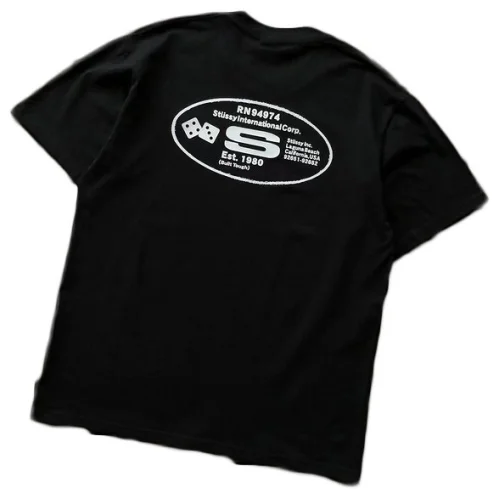 Футболка Stussy Lettering And Playing Cubes In Oval "Black"