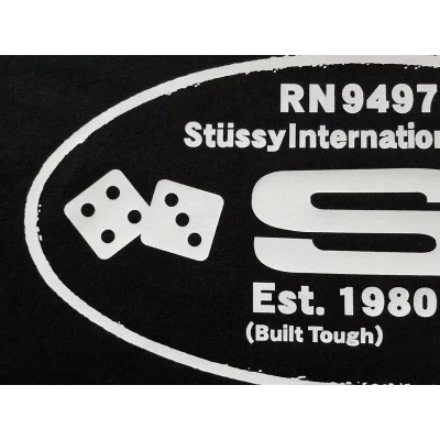 Футболка Stussy Lettering And Playing Cubes In Oval "Black" фото № 7
