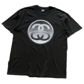 Футболка Stussy Letters Inside Circle Print Front "Black"