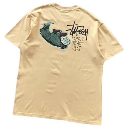 Футболка Stussy Lettering Ready Steady Go "Beige"