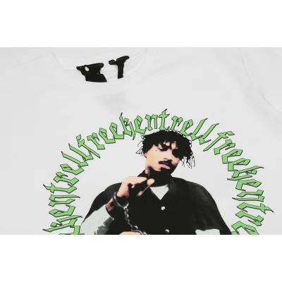 Футболка Vlone Green Print V Two Hands "White" фото № 5