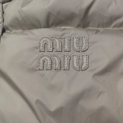 Жилетка Miu Miu Frontside Striped Logo Clear Miu Miu "Beige" фото № 6