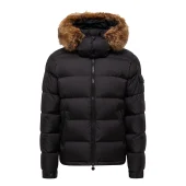 Пуховик Moncler Mayaf Faux Fur-Trimmed Quilted Shell "Black"