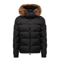 Пуховик Moncler Mayaf Faux Fur-Trimmed Quilted Shell "Black"