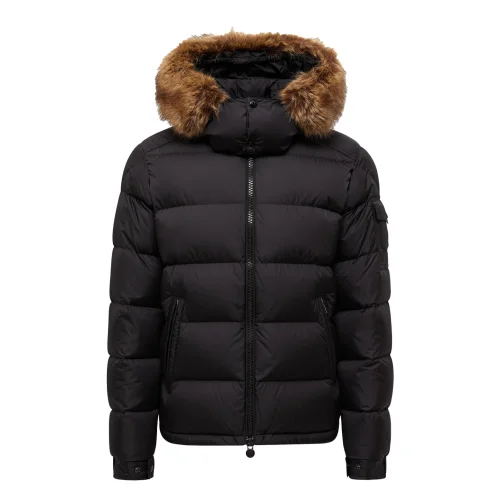 Пуховик Moncler Mayaf Faux Fur-Trimmed Quilted Shell "Black"