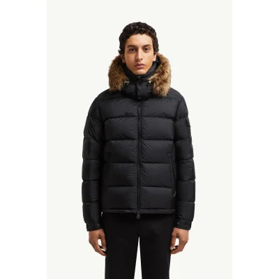 Пуховик Moncler Mayaf Faux Fur-Trimmed Quilted Shell "Black" фото № 4