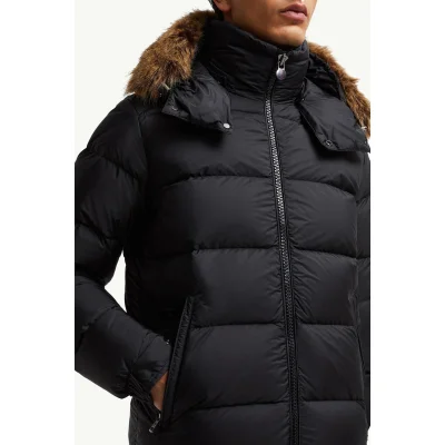 Пуховик Moncler Mayaf Faux Fur-Trimmed Quilted Shell "Black" фото № 7