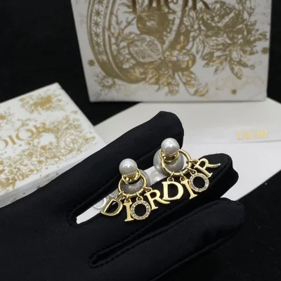 Серьги Dior Decoration With Ball - Logo "Gold" фото № 2