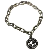 Браслет Gucci Chain WIth Logo Details - Round Pendant "Silver"