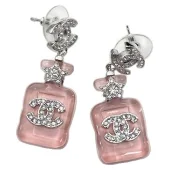 Серьги Chanel Logo Symbol Inside Rectangle "Pink"