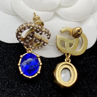 Серьги Gucci With Gem "Blue" фото № 2 Серьги Gucci With Gem "Blue" фото № 2