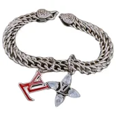 Браслет Louis Vuitton Wide Chain With Logo Symbols "Silver"