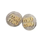 Серьги Miu miu Decoration With Logo - Logo Inside Circle "Gold"