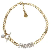 Ожерелье Dior Pearl And Logo Decorated - Inscription "Gold"