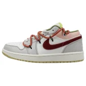 Air Jordan 1 Low "Sail Grey/Green/Pink"