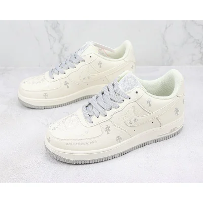 Chrome Hearts x Nike Air Force 1 Low "Off White/Silver" фото № 5