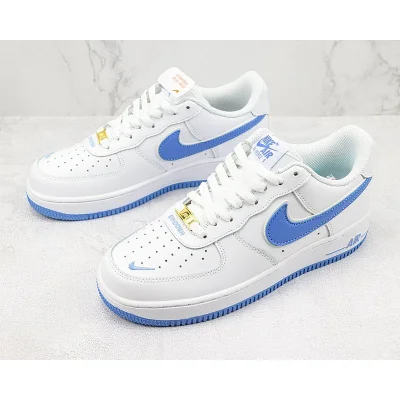 Nike Air Force 1 Low "White/Blue/Metallic Gold" фото № 5